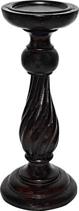 Hare Krishna Tealight Church Candle Stand pillar Wood 1 - Cup Tealight Holder