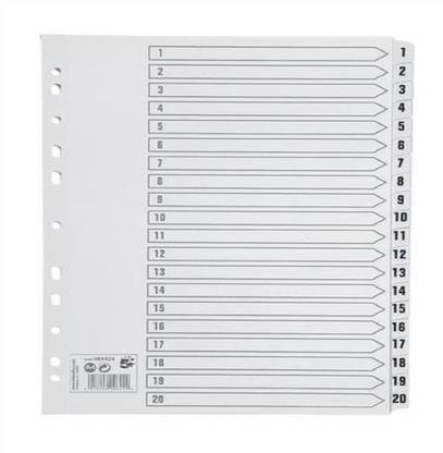 SPS Plastic File Separators, Divider 1 To 20 (Pack Of 2)