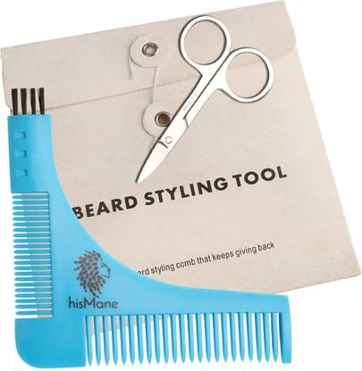 hisMane Beard and Mustache Shaping and Styling Template Tool & Comb. Beard Shaper for the Designer Beard