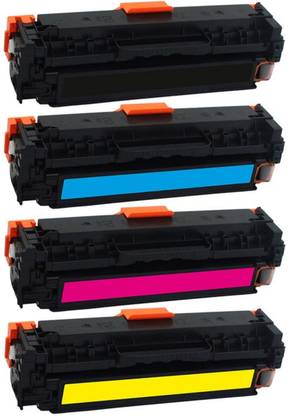 SPS CF400A / CF401A / CF402A / CF403A / 201A (BLACK, CYAN, YELLOW, M Black + Tri Color Combo Pack Ink Toner