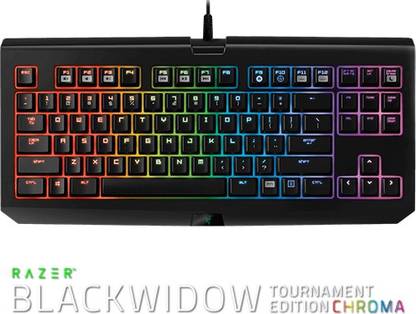 Razer BlackWidow Tournament Edition Chroma – RGB Mechanical Wired USB Standard Gaming Keyboard Compatible with Desktop, Laptop, Mac