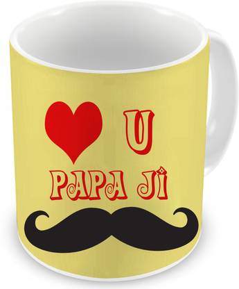D&D Love You Papa Ji Mustache Ceramic Coffee Mug