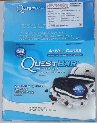 QUEST NUTRITION COOKIES AND CREAM Protein Bars