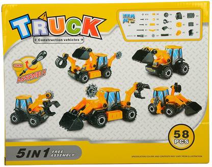 SANYAL 5 in 1 Truck Construction Set, Own your Assembly Learning Kit for Kids