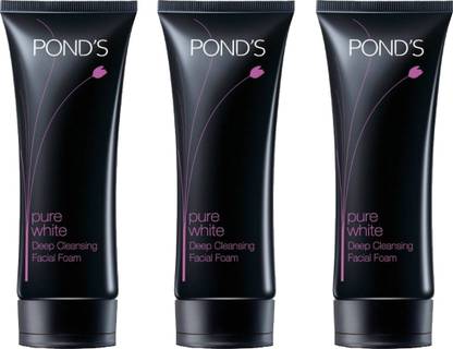 POND's Pure White Deep Cleansing Facial Foam (Pack of 3) (300 g) Face Wash