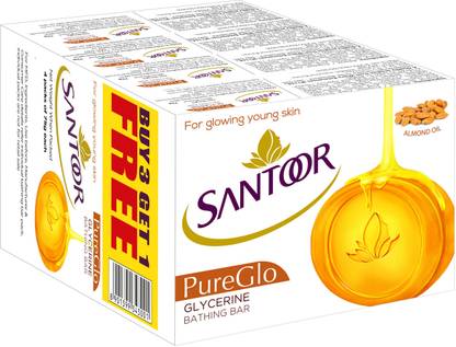 Santoor PureGlo Glycerine Bathing Bar