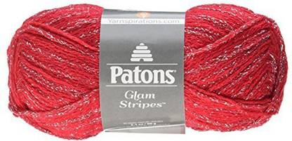 Spinrite Glam Stripes Yarn - Red