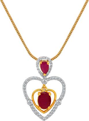 माही Fantastic Ruby Pendant Gold-plated Ruby अलॉय पेंडेंट