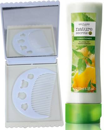 Oriflame Sweden Nature Secrets Conditioner for Greasy Hair Nettle & Lemon 250ml (22702) With Comb & Mirror Set