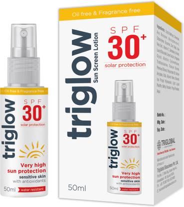 Triglow Sunscreen - SPF 50 PA+ Sunscreen Lotion Face Oil & Fragrance free SPF 30 (50ml)