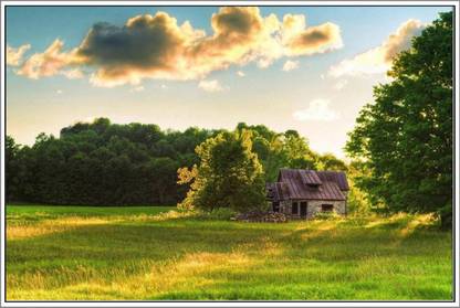 Wall Poster House in the farm POSTER PRINT ON 13X19 INCHES 3D Poster