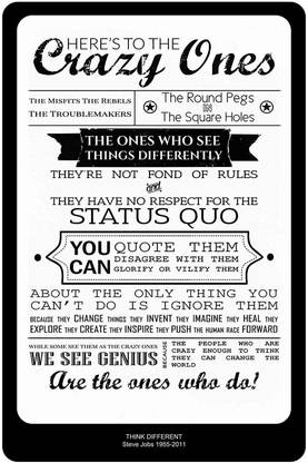 PW 'Steve Jobs - Think Different' Wall Poster 13*19 inches Matte Finish Paper Print