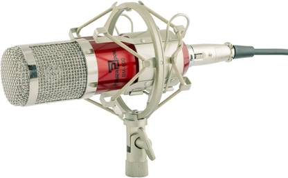 Powerpak BM-800 (Red) Professional Condenser Microphone with metal shock mount Mic Sound Studio Recording Dynamic (Requires phantom power Supply Or Sound Card Only) Microphone