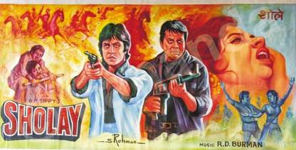 Wall Poster Sholay Movie Bollywood Copy POSTER PRINT ON 13X19 INCHES 3D Poster