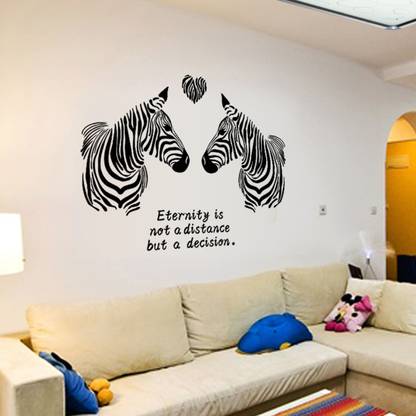Cortina 90 cm Zebra With Nice Quotes 3D Theme Wall Stickers Removable Sticker