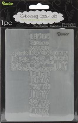 Darice Embossing Folder 4.25"X5.75" - Cross with Words