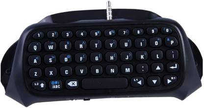 microware Mini Portable Wireless Chatpad Bluetooth Keyboard for PS4 Playstation 4 Controller Wireless Handheld Gaming Keyboard Compatible with Desktop, Laptop, Mac