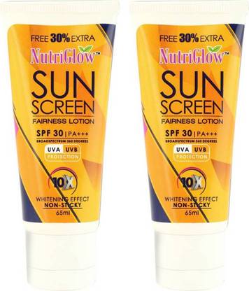 NutriGlow Sunscreen - SPF 50 PA+++ Sun Screen Lotion (Pack of 2)