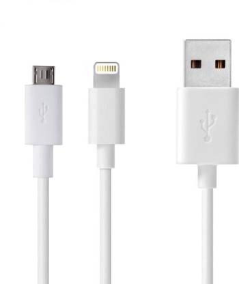 ALLEXTREME (MAK) 2-in-1 Lightning and Micro USB Cable combo Pack for iPhone and Android, 8-Pin Lightning & Micro to USB Date Wire for iPhone 5 6 7 Plus SE, iPad Mini Air iPod, Samsung and More -White(3.3FT) USB Adapter