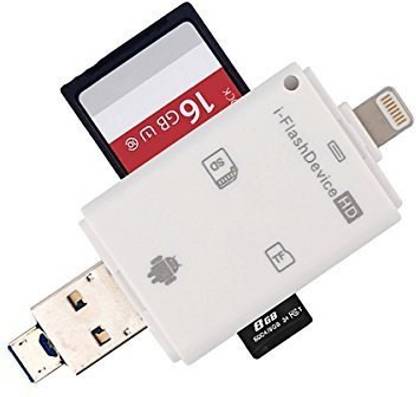 VibeX ™ iFlash Drive USB Micro SD SDHC TF OTG Card Reader for iPhone 8/8 Plus/7/7 plus/iPhone 6/6 Plus/iPhone 6s/6s Plus/iPhone 5/5s/ipad/MAC High Speed™-Type-050 USB Flash Drive