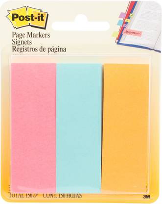 3M Post - It Page Markers 0.875"X20.875" 3 Per Package - Assorted