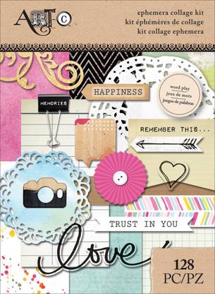Momenta Art - C Ephemera Collage Pack 128 Per Package - Word Play