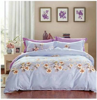 Oximus Cotton Double Flat 300 TC 3D Printed Bedsheet