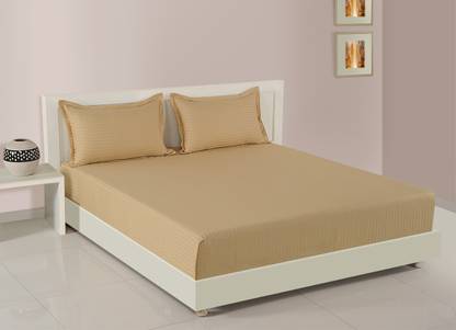 SWAYAM 400 TC Cotton King Abstract Flat Bedsheet