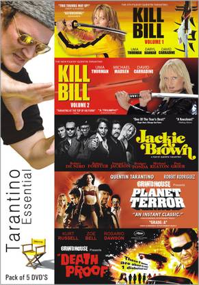 Tarantino Essential (Kill Bill 1, Kill Bill 2, Jackie Brown, Planet Terror, Death Proof Pack Of 5 Dvd's)