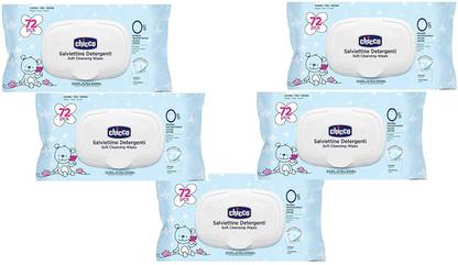 Chicco Salviettine Detergenti Cleansing flipcover wipes pack of 5