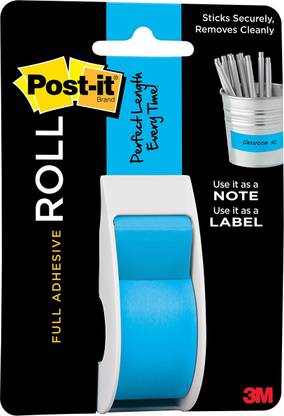 3M Post - It Full Adhesive Roll 1"X400" - Mediterranean Blue