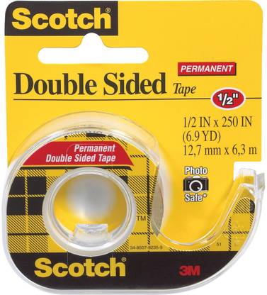 3M Scotch Permanent Double Sided Tape - 0.5"X250"