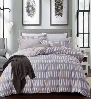 akr CREATION 200 TC Cotton King Abstract Flat Bedsheet