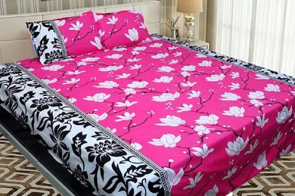 Bedsheet Polycotton Queen Flat 144 TC Floral Bedsheet