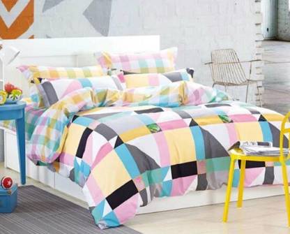 akr CREATION 200 TC Cotton King Abstract Flat Bedsheet