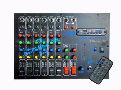 Improvhome 6 Channels Stereo Echo Mixer with USB and Remote Wired DJ Controller Wired DJ Controller