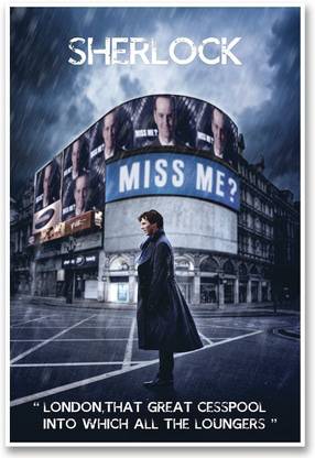 Sherlock Holmes Poster BBC TV Series - DID YOU MISS ME Moriarty Returns Wall Décor Poster Photographic Paper