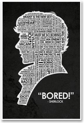 Sherlock Holmes Poster BBC TV Series - Typography Print Art Wall Décor Poster Photographic Paper
