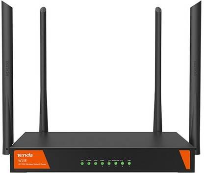 TENDA W15E AC1200 Wireless Router 2.4 GHz, 5 GHz 1200 Mbps Wifi Speed Dual Band External Antenna Both (Ethernet and ADSL)