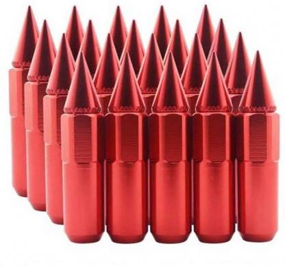 fuji 20pcs M12X1.5 Red Car Spiked Lug Wheel Nuts Extended Tuner Wheel Lock