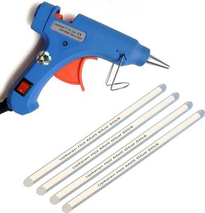 Upkaran Small 20W Hot Glue Gun with 4 Sticks(Standard Size 10inch) For Decoration and Art work Standard Temperature Corded Glue Gun