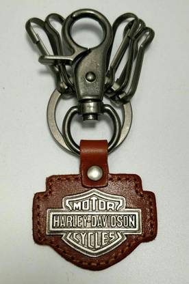 Techlife Solutions Harley davidson leather keychain for car bike bullet … Key Chain