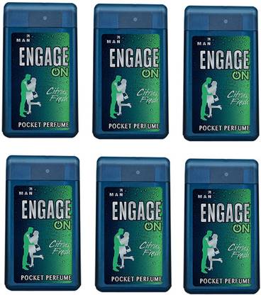 Engage On Citrus Fresh Pocket Perfume Pack of 6 Combo (18ML each)108ML Eau de Parfum  -  108 ml