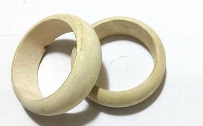 GOELX Wooden Bangle base for wrapping- silk thread jewellery making. Bangle Width - 2.5 cm