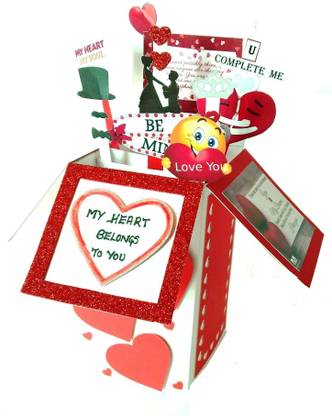 RMantra Handmade 3D Pop Up Exploding Love Card Greeting Card