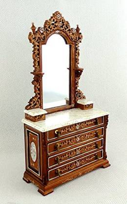 Platinum Collection Dollhouse Miniature 1:12 Scale Walnut Ri Mauldie Painted Victorian Vanity #P7303