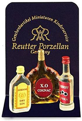 Reutter Porcelain Dollhouse Miniature Liquor Bottle Set