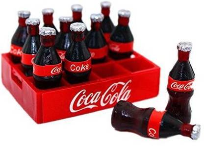 Generic 1:12 Miniature Dollhouse Cola Coke Bottles Soda Soft Drinks Beverage Scenario Model 12Pcs