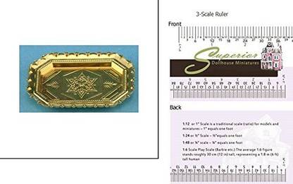 Multi Minis Dollhouse Miniature Brass Tray