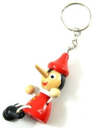 Generic Pinocchio Toy Figure Doll Wood Italy Puppet Keyring Key -2273 By